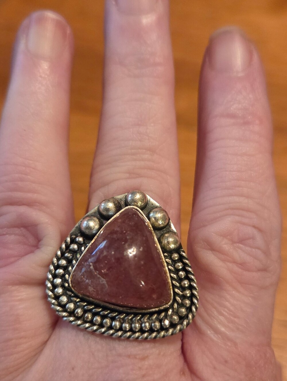 Sterling Silver Sunstone Adjustable Ring